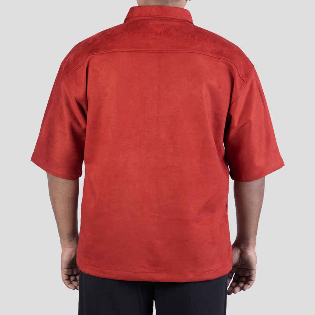 RED CLASSIC SUEDE SHIRT