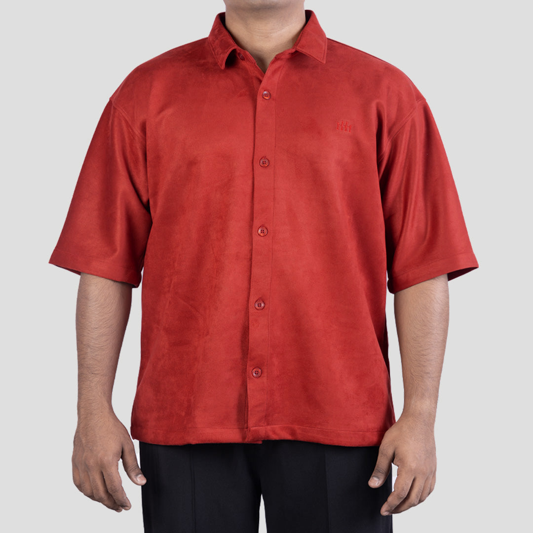 RED CLASSIC SUEDE SHIRT