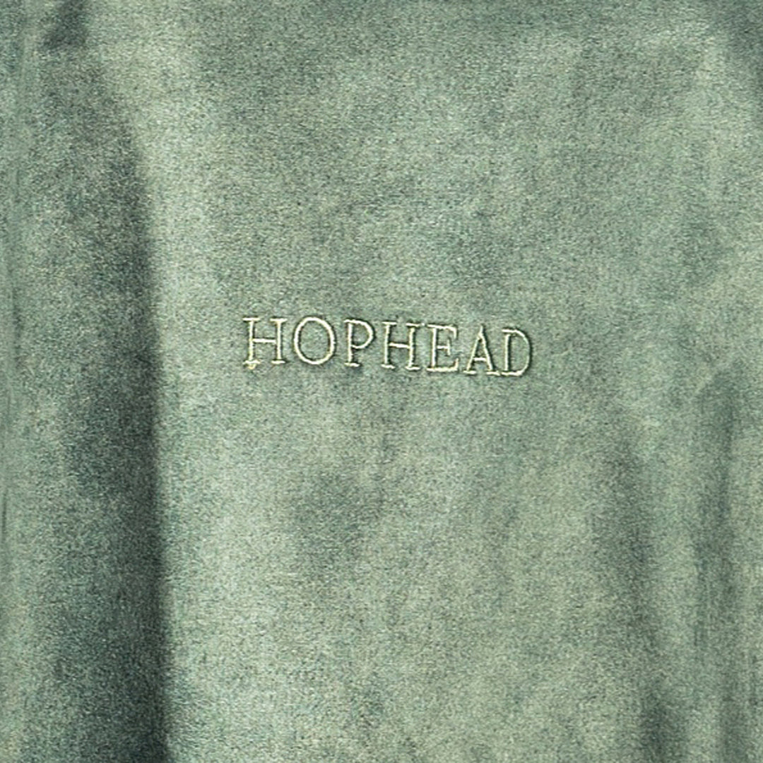 GREEN EMBROIDERED SUEDE T-SHIRT