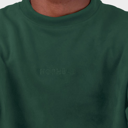 EMERALD GREEN EMBROIDERED SUEDE T-SHIRT