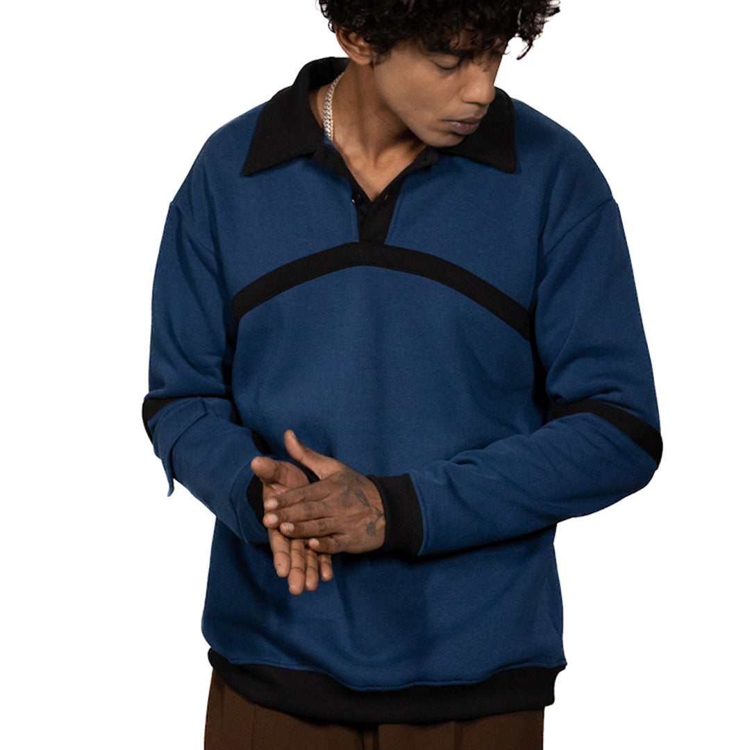BLUE EMBROIDERED POLO