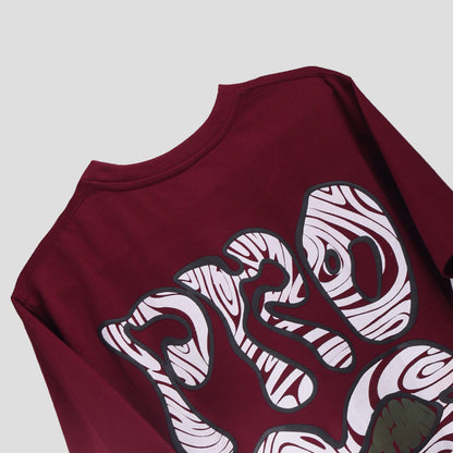 MAROON PROBLEM BOXY T-SHIRT