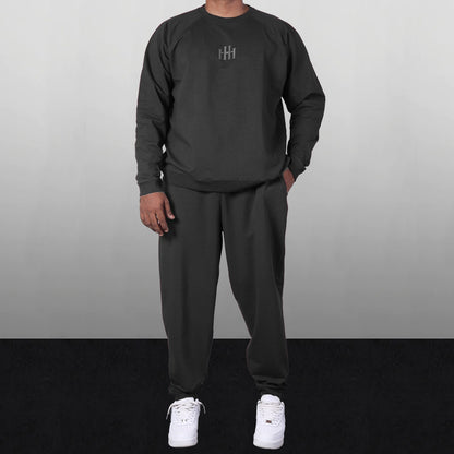 BLACK BASIC SWEATPANTS CO-ORD SET