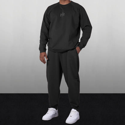 BLACK BASIC SWEATPANTS CO-ORD SET