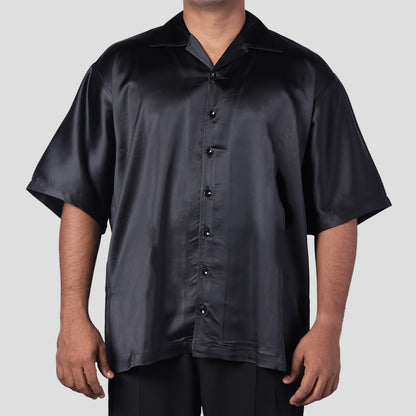 BLACK SATIN SHIRT