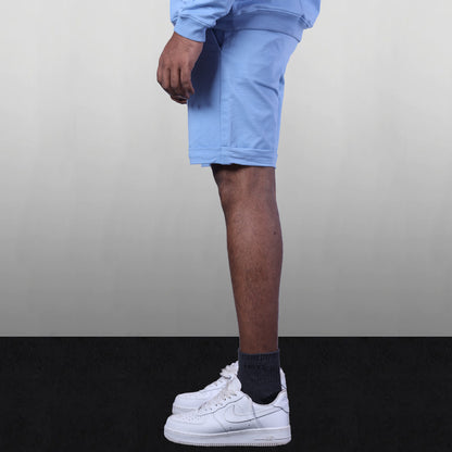 BLUE BASIC SHORTS CO-ORD SET