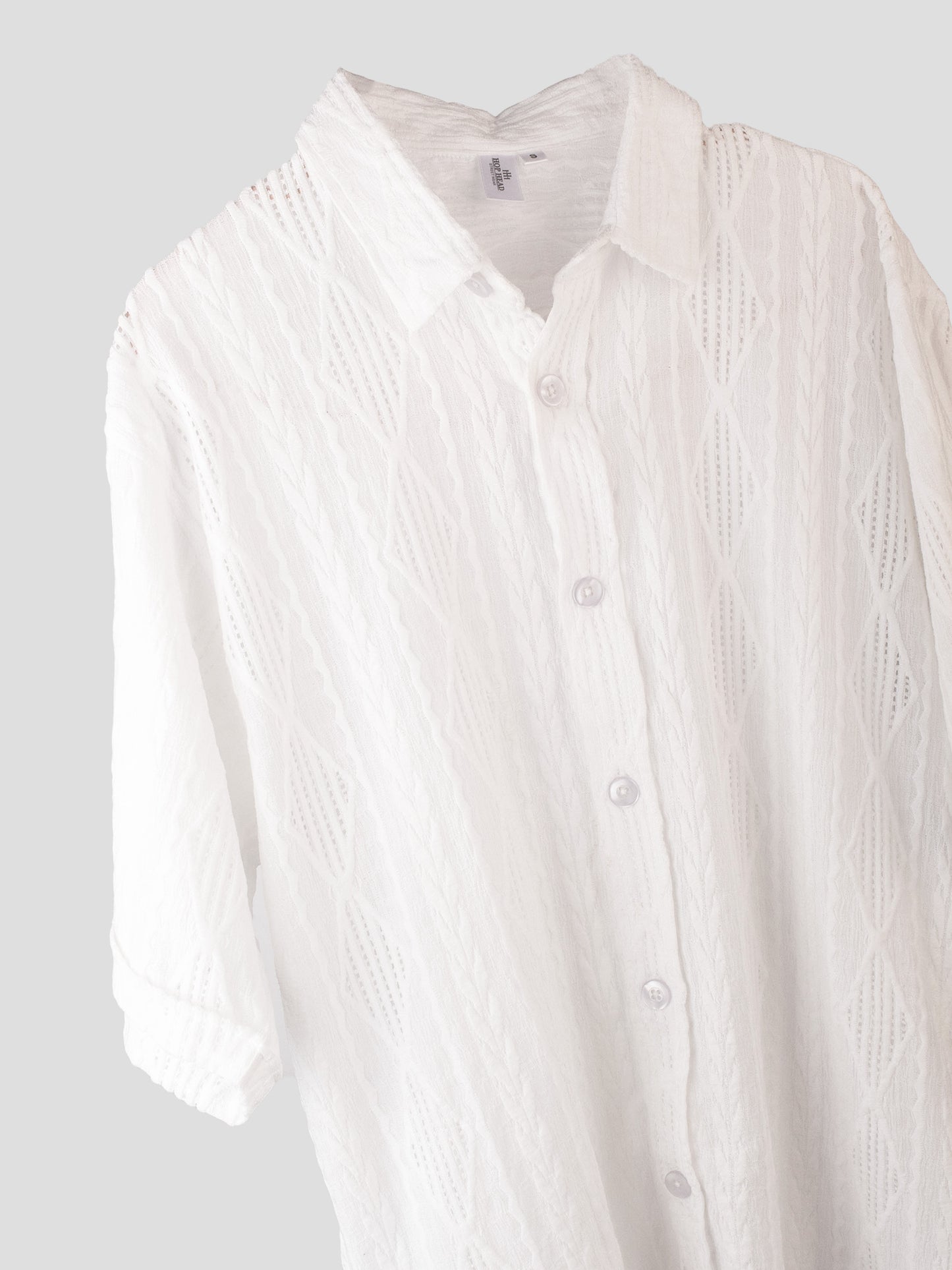 WHITE RESORT MESH SHIRT