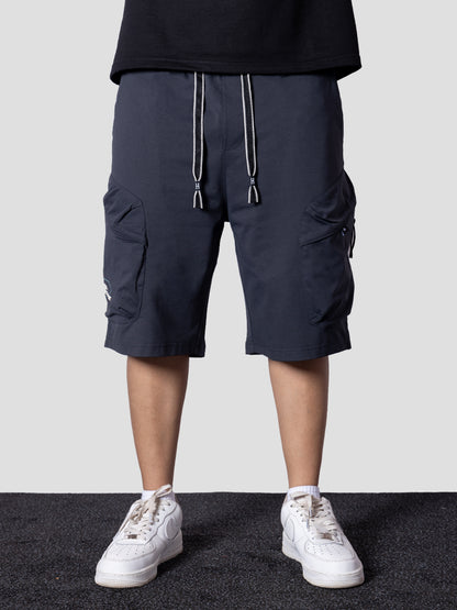 CHARCOAL UTILITY CARGO OVERSIZED SHORTS