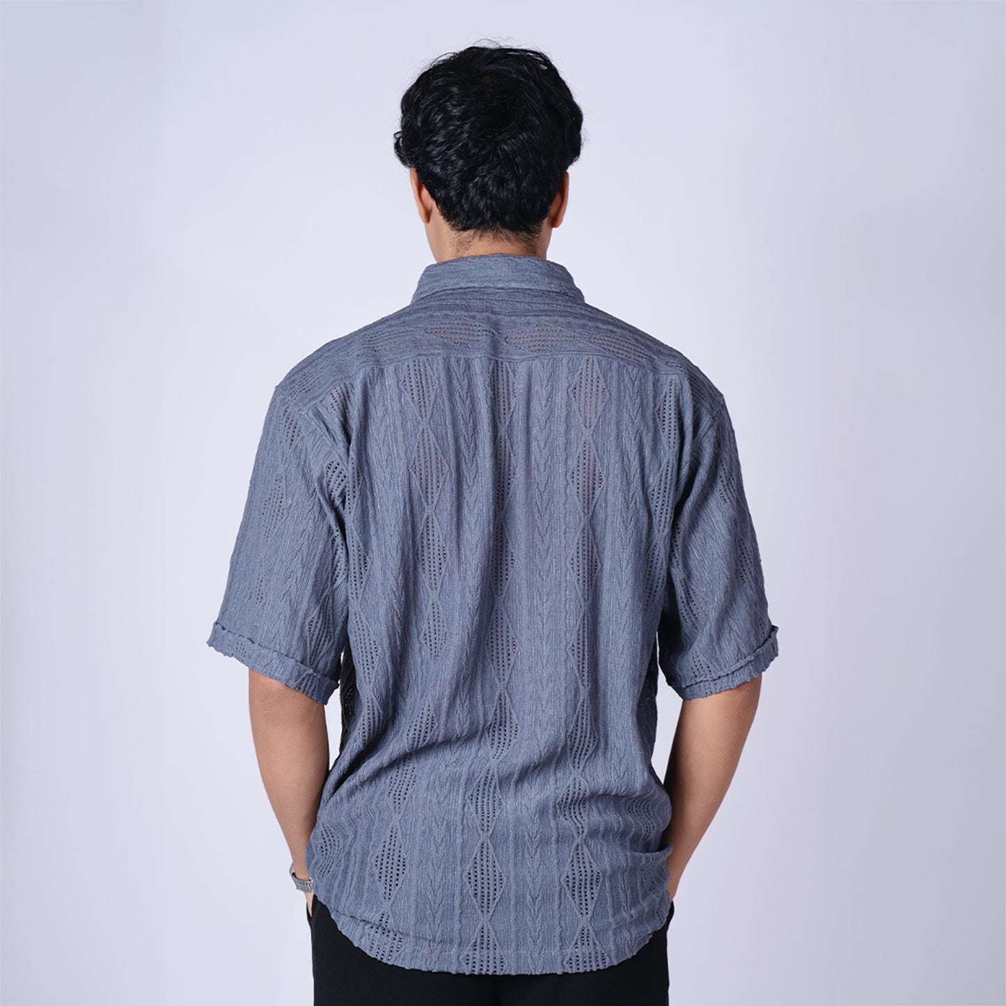 CHARCOAL RESORT MESH SHIRT