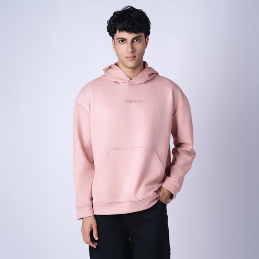 CORAL PINK OVERSIZED SUEDE HOODIE