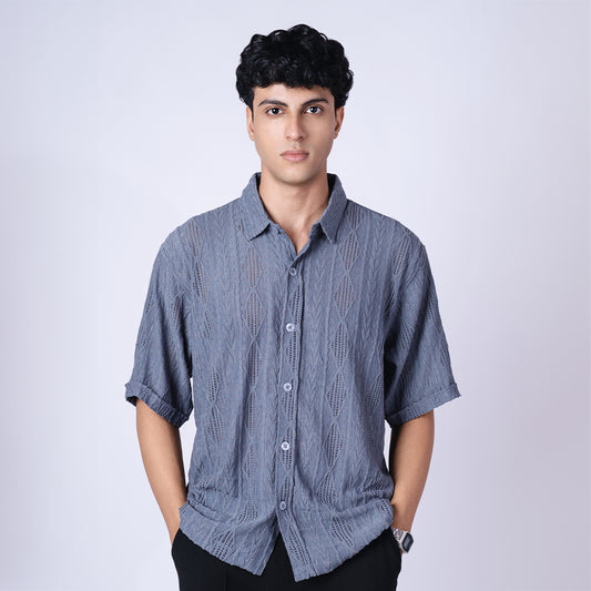 CHARCOAL RESORT MESH SHIRT