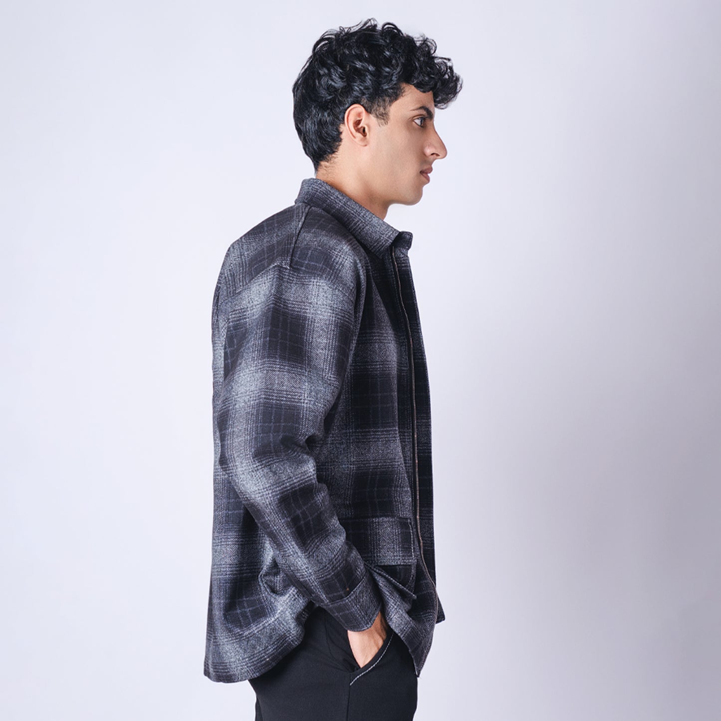 FLANNEL POCKET ZIPPER JACKET