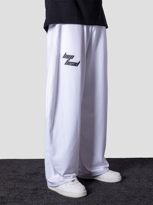 WHITE EXTREME BAGGY BASIC SWEATPANTS