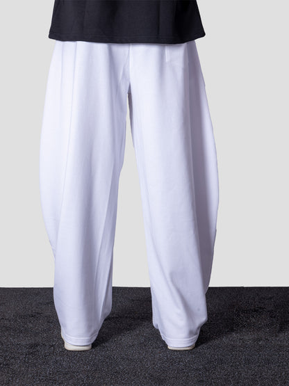 WHITE EXTREME BAGGY BASIC SWEATPANTS