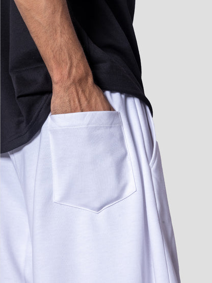 WHITE EXTREME BAGGY BASIC SWEATPANTS