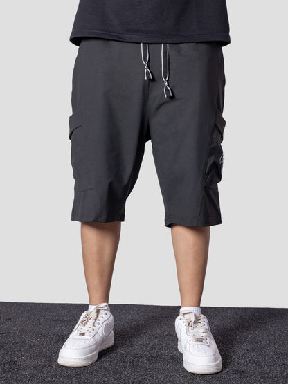 OLIVE GREEN CARPENTER POCKET OVERSIZED SHORTS