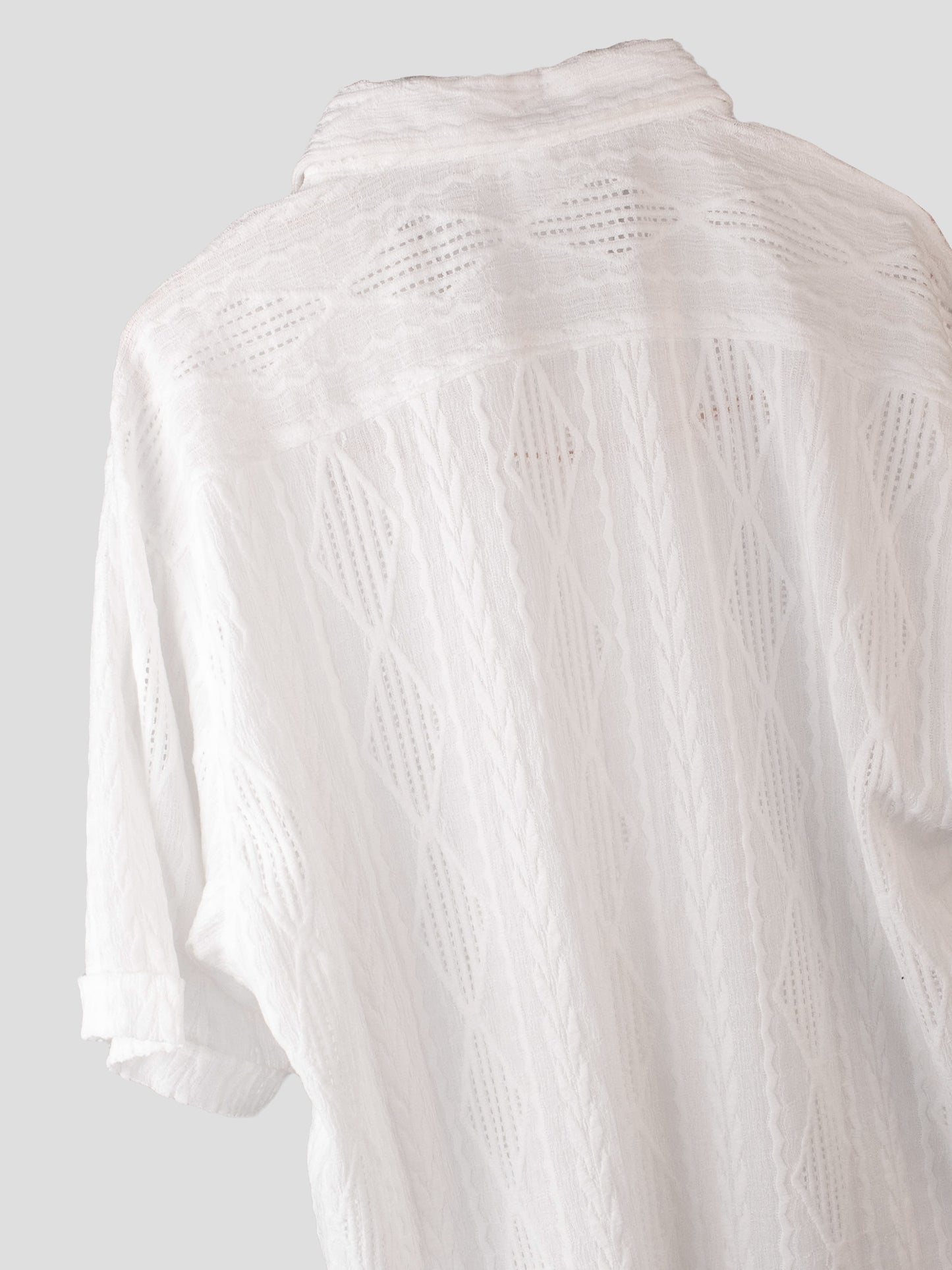 WHITE RESORT MESH SHIRT