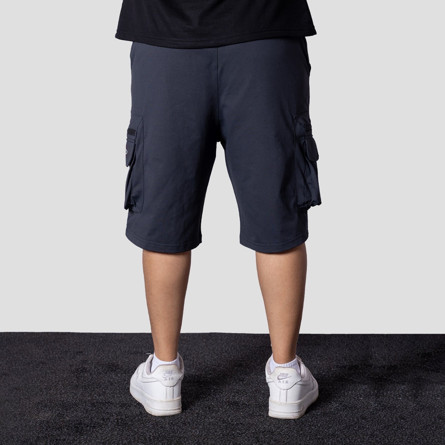 CHARCOAL POCKET ON POCKET OVERSIZED SHORTS