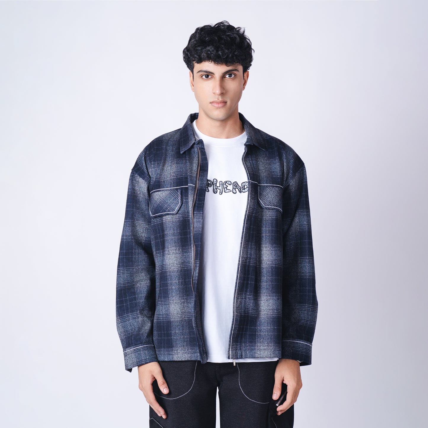 FLANNEL FLAP ZIPPER JACKET