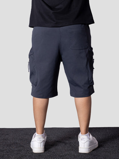 CHARCOAL UTILITY CARGO OVERSIZED SHORTS