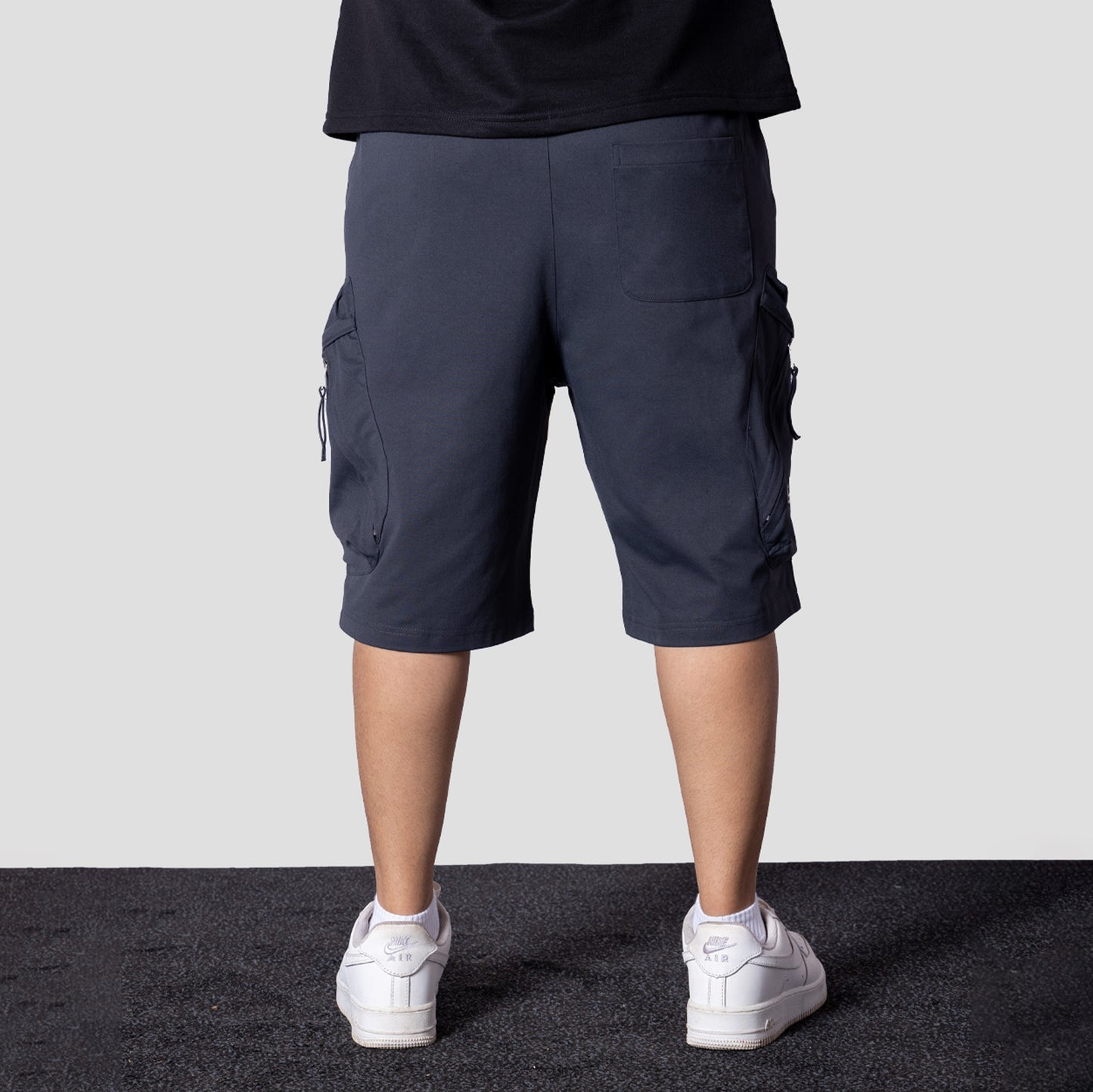 CHARCOAL UTILITY CARGO OVERSIZED SHORTS