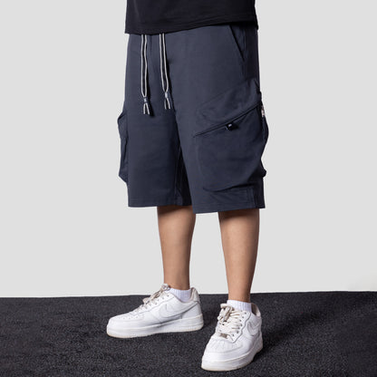 CHARCOAL UTILITY CARGO OVERSIZED SHORTS