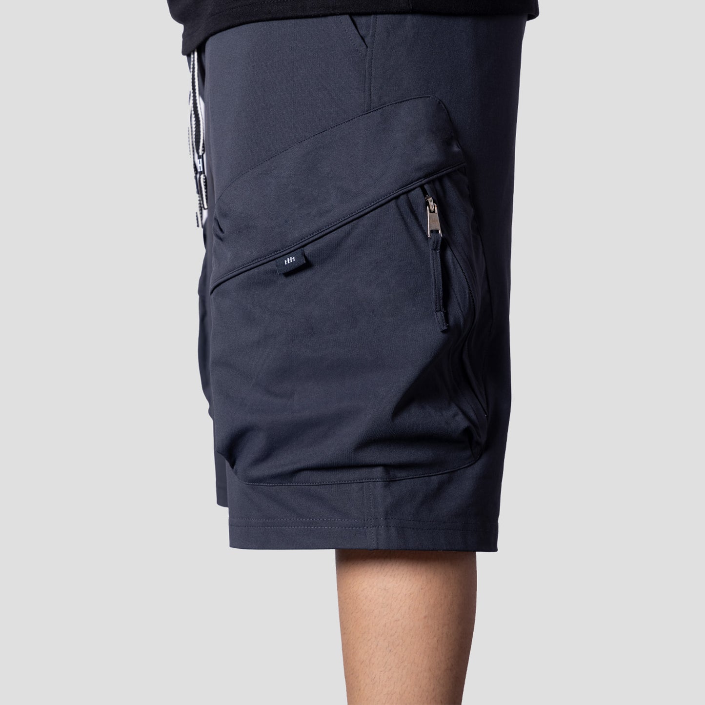 CHARCOAL UTILITY CARGO OVERSIZED SHORTS