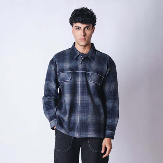 FLANNEL FLAP ZIPPER JACKET