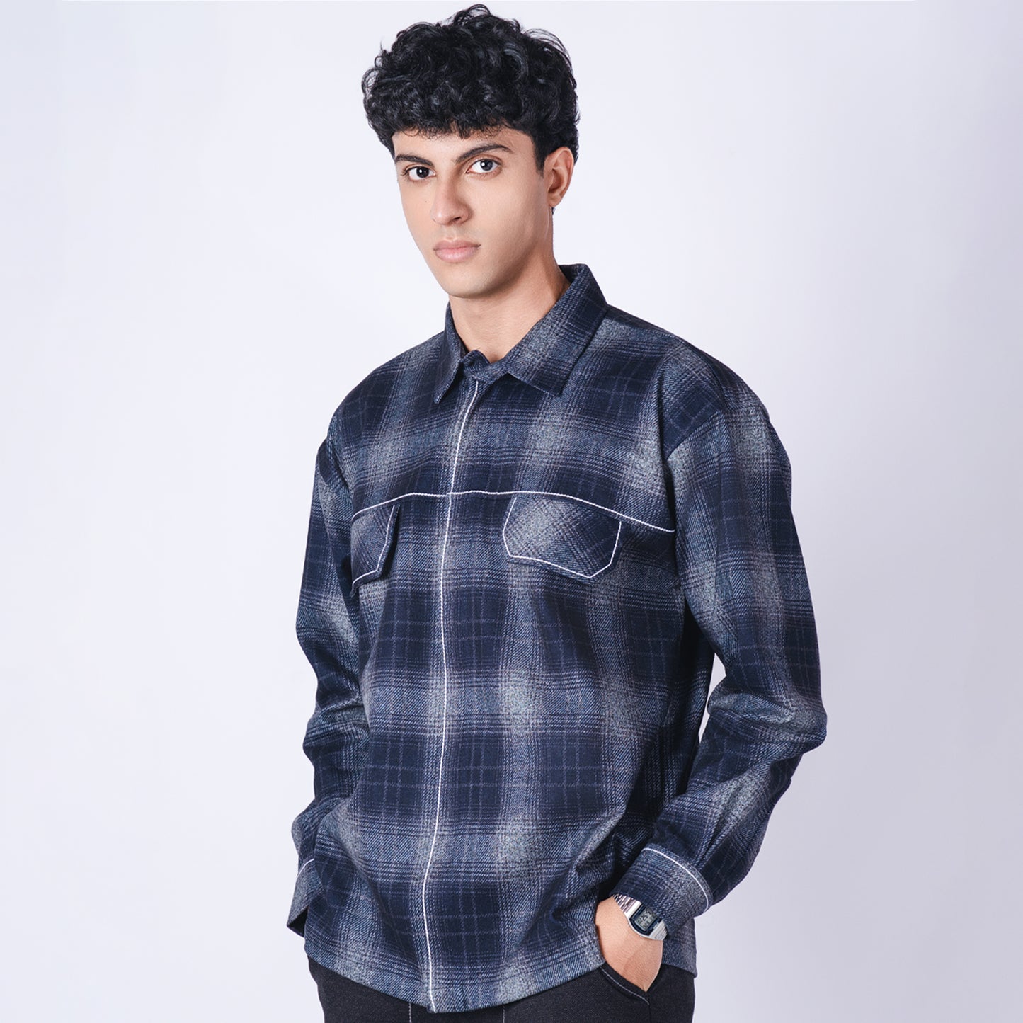 FLANNEL FLAP ZIPPER JACKET