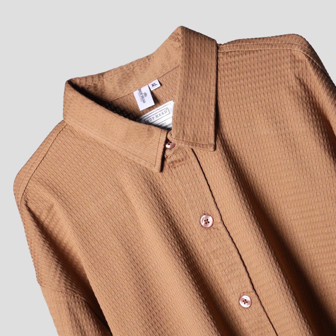 BROWN CLASSIC FULL SLEEVE SHIRT