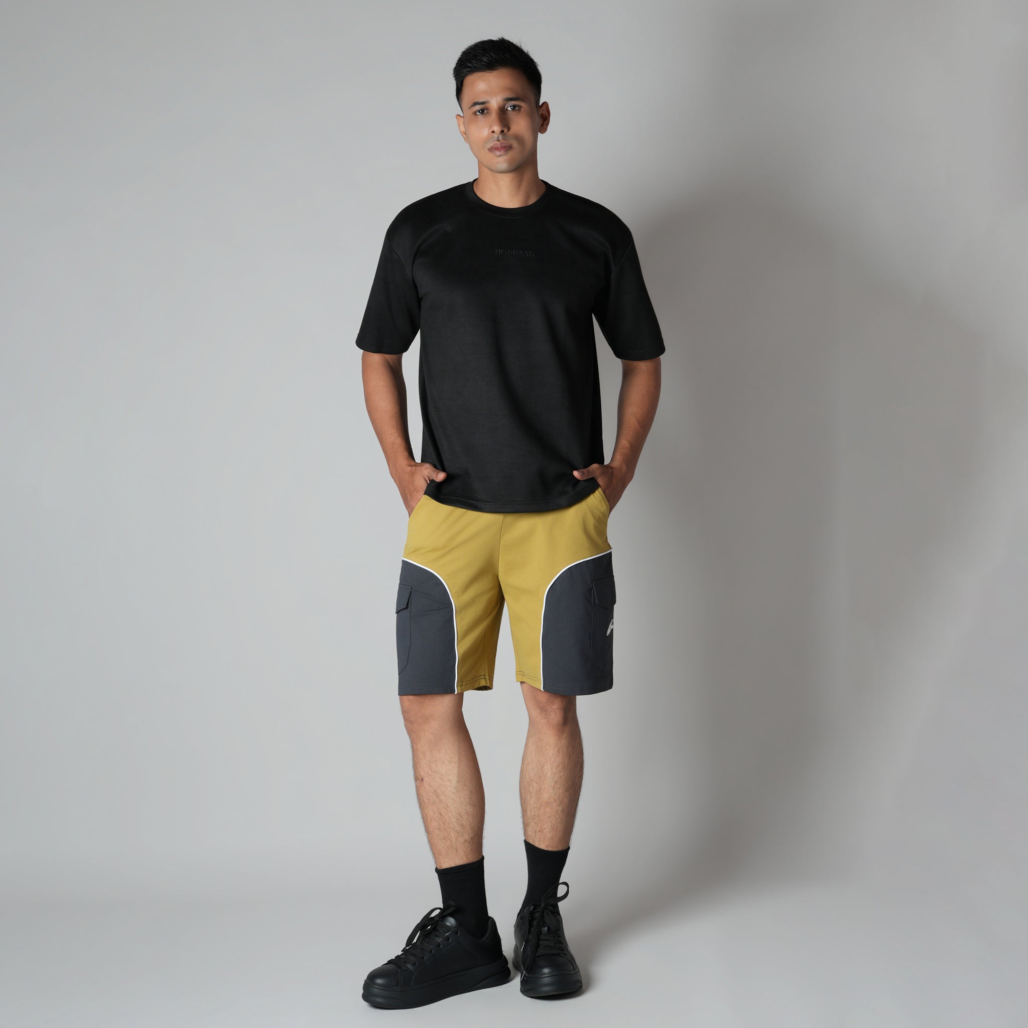MUSTARD & CHARCOAL DUALTONE SHORTS