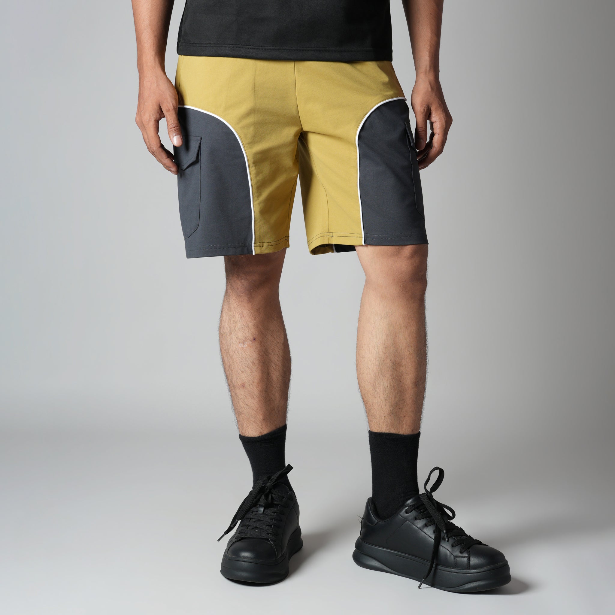 MUSTARD & CHARCOAL DUALTONE SHORTS