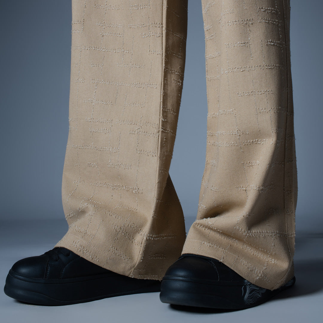 BEIGE ROOFING BOOT CUT DENIM