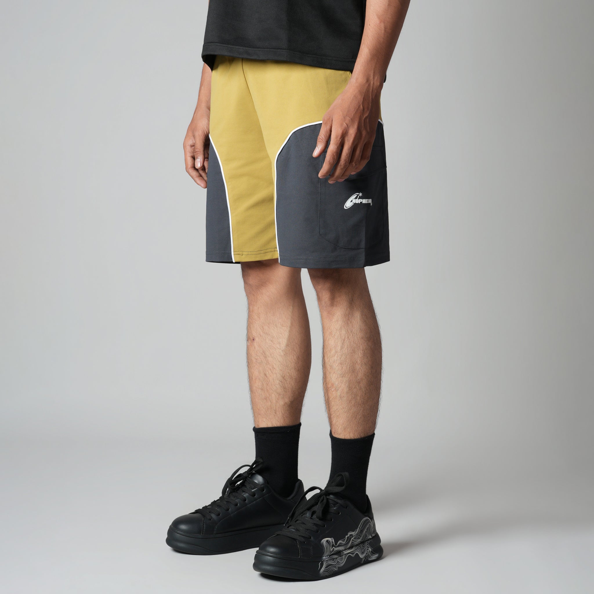 MUSTARD & CHARCOAL DUALTONE SHORTS