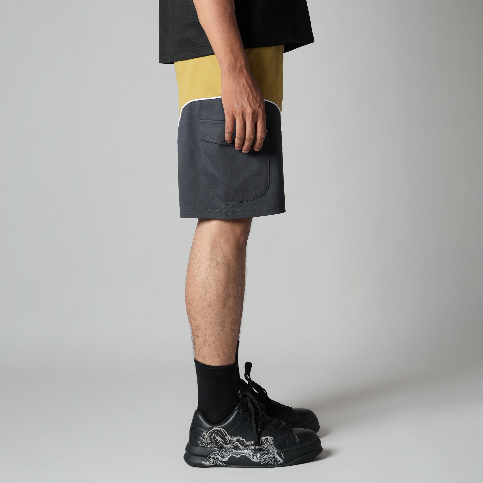 MUSTARD & CHARCOAL DUALTONE SHORTS
