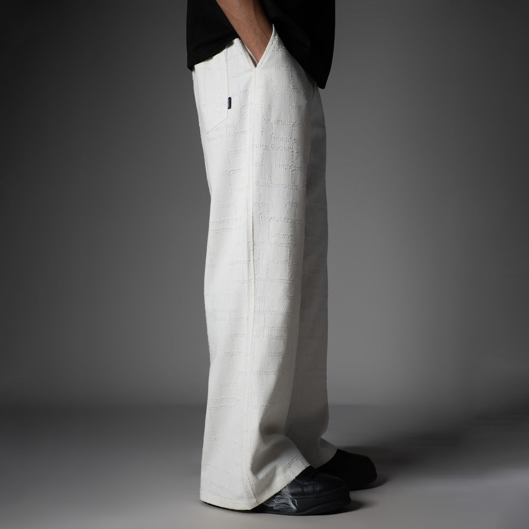 WHITE ROOFING BOOT CUT DENIM