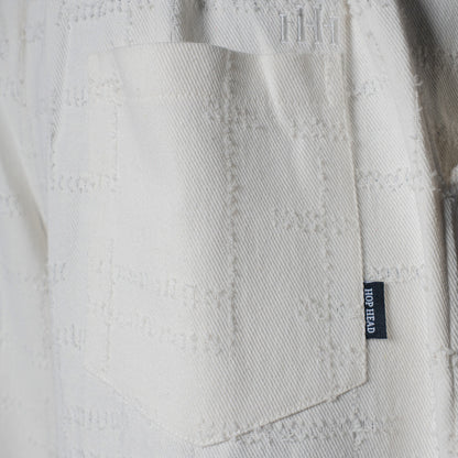 WHITE ROOFING BOOT CUT DENIM