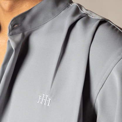 GREY CHINESE COLLAR SHIRT