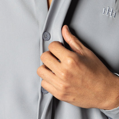 GREY CHINESE COLLAR SHIRT