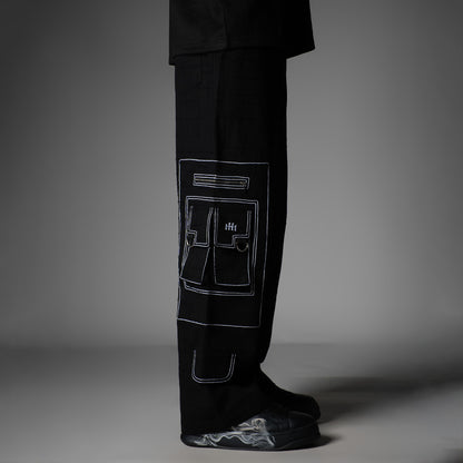 BLACK POCKET DENIM CARGO- RDX