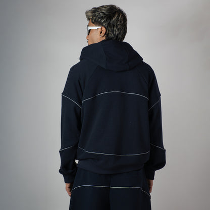 NAVY MIDNIGHT GLOW HEAVY ZIPPER HOODIE