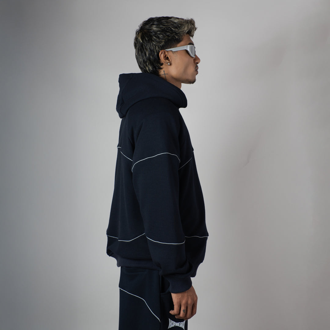 NAVY MIDNIGHT GLOW HEAVY ZIPPER HOODIE