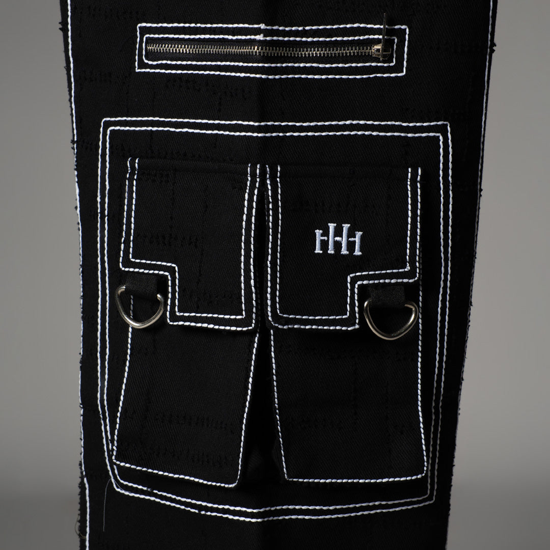 BLACK POCKET DENIM CARGO- RDX