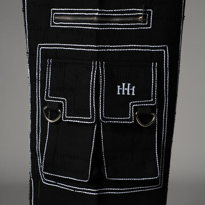 BLACK POCKET DENIM CARGO- RDX