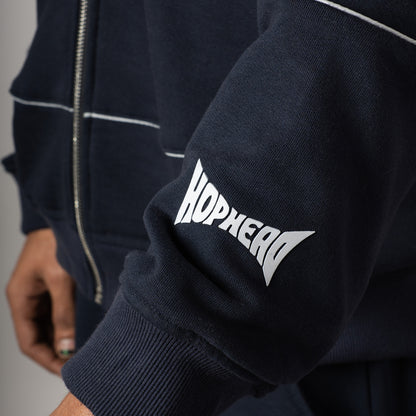 NAVY MIDNIGHT GLOW HEAVY ZIPPER HOODIE
