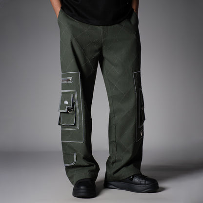 OLIVE POCKET DENIM CARGO- RDX