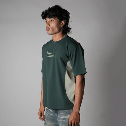 GREEN SPLITPANEL T-SHIRT