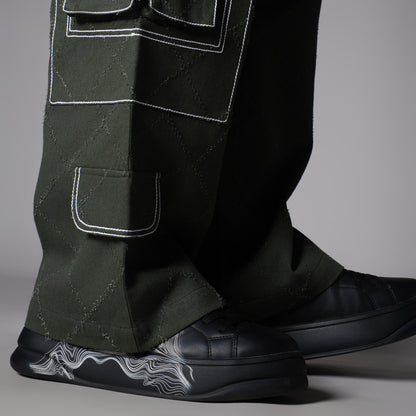 OLIVE POCKET DENIM CARGO- RDX