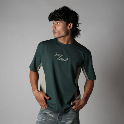GREEN SPLITPANEL T-SHIRT