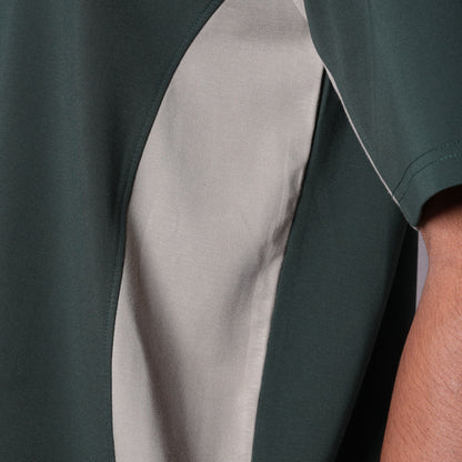 GREEN SPLITPANEL T-SHIRT